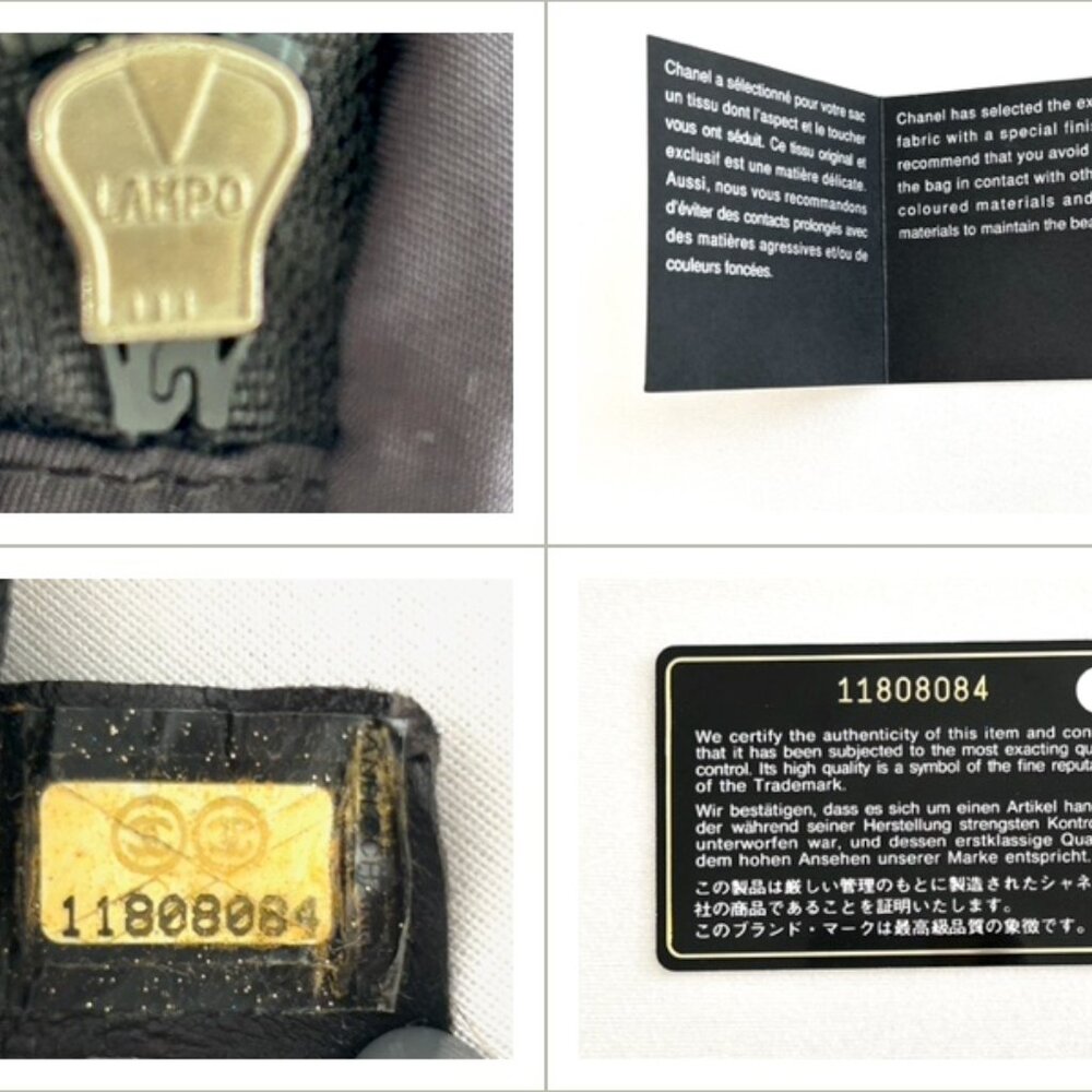 CHANEL Black and White Patterned Shoulder Bag with Leather Logo Patch - Picture 5 of 15